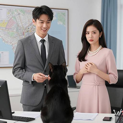 Two Figures in an Office Setting