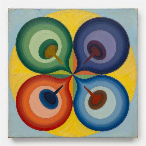 Vibrant Abstract Circular Forms Painting