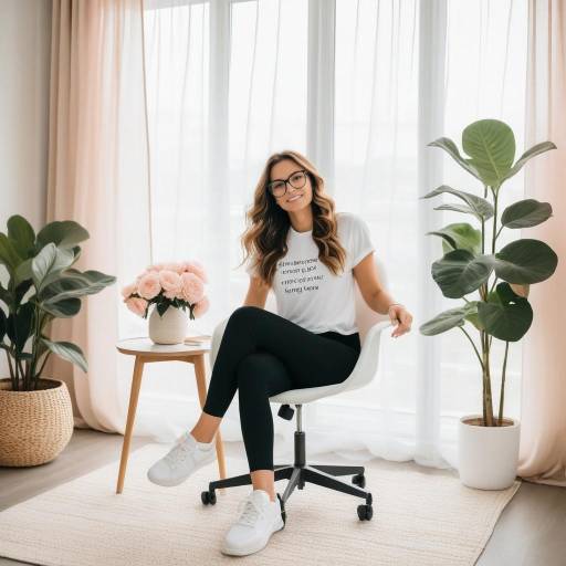 Young Woman Sitting in Modern Home Office