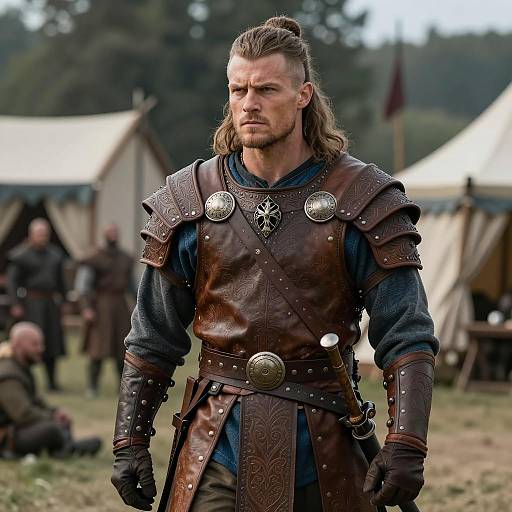 Viking Warrior in Leather Armor