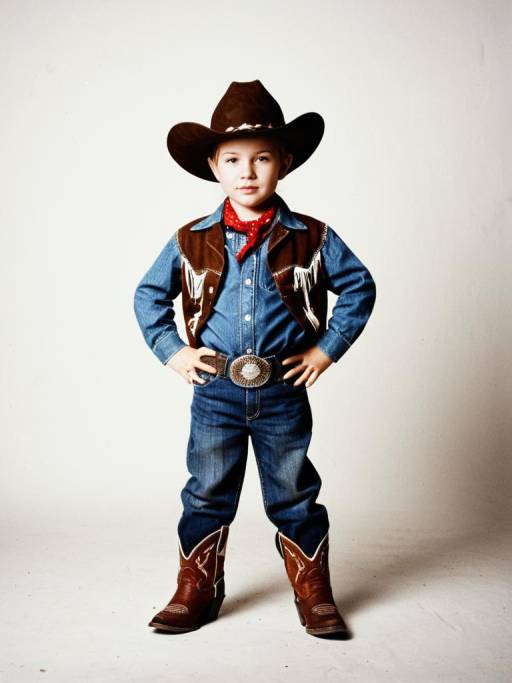 Boy in Cowboy Costume Studio Portrait