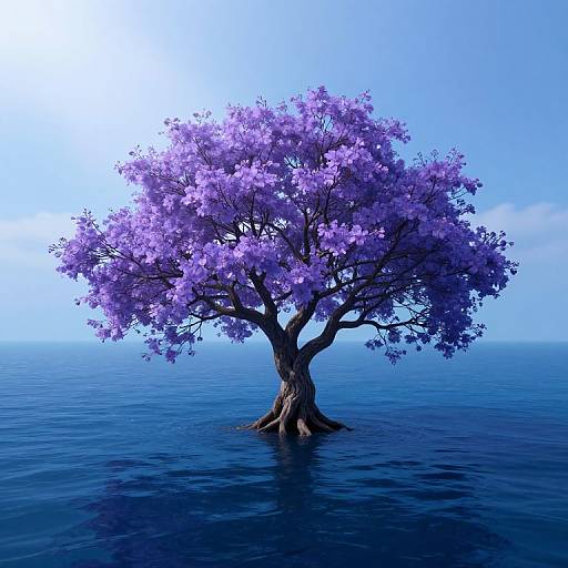Surreal Tree in Ocean Dreamscape