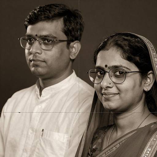 Sepia Portrait of an Indian Couple