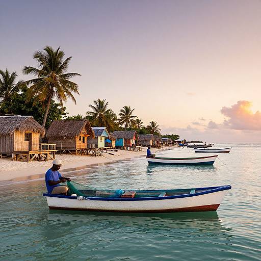 Trinidadian Coastal Fishing Village Sunrise