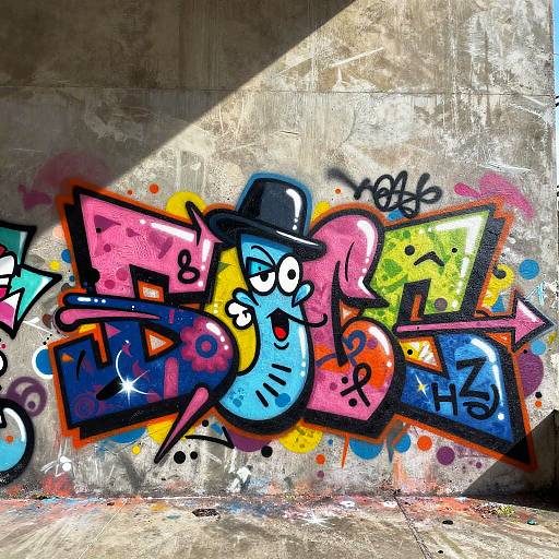 Urban Graffiti Art with Bold Contrast