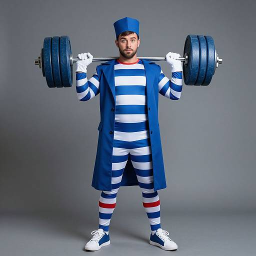 Captain Barbell Costume Full Body Portrait