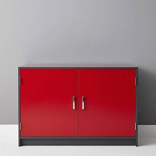 Modern Ruby Red Ball Cabinet