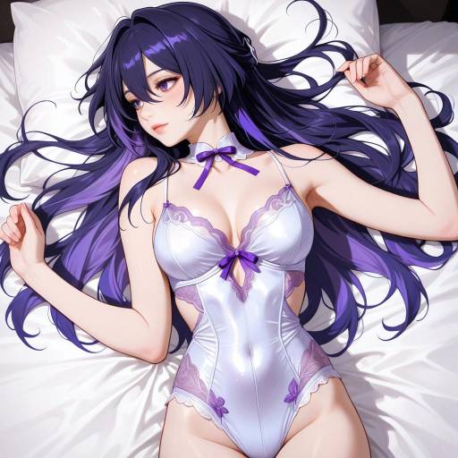 Romantic Cowboy Shot of Purple-Haired Girl