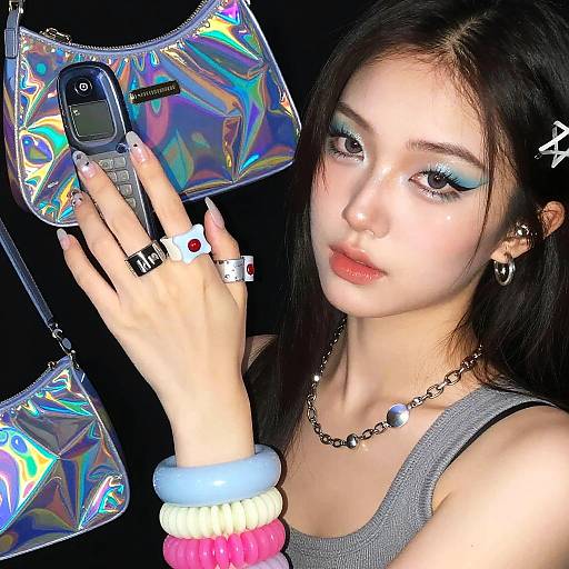 Asian Y2K Accessories Close-Up Scene