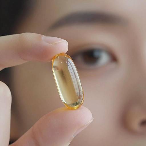 Close-Up of Finger Holding Capsule