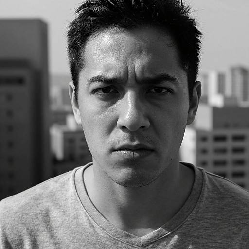 Dramatic Black and White Urban Portrait