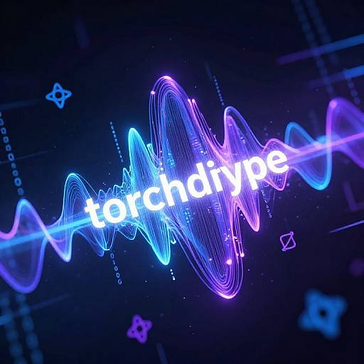 Neon blue and purple waveform text 