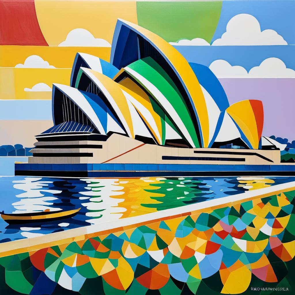 Matisse-Style Oil Painting of Sydney Opera House