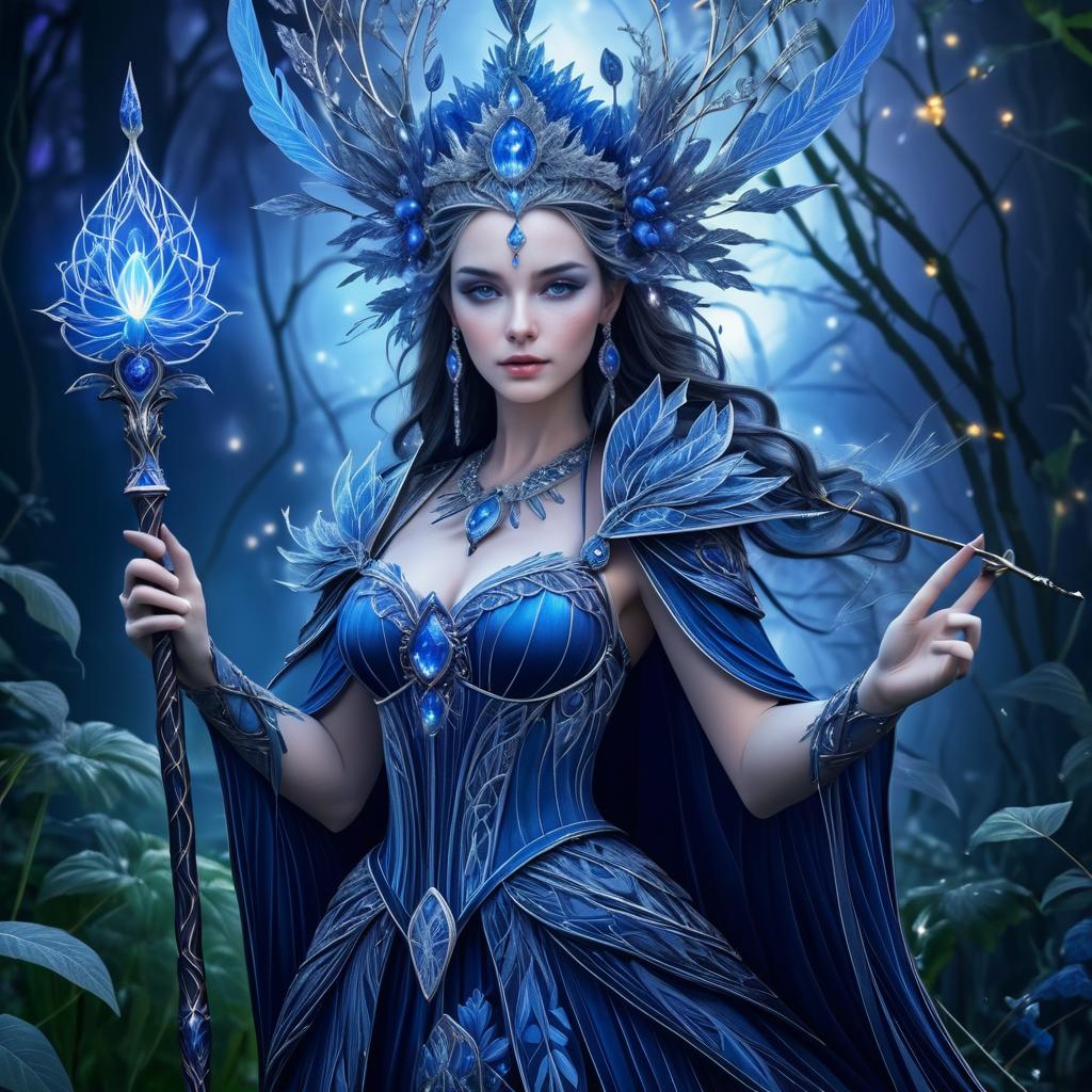 Majestic Fey Queen in Enchanted Garden