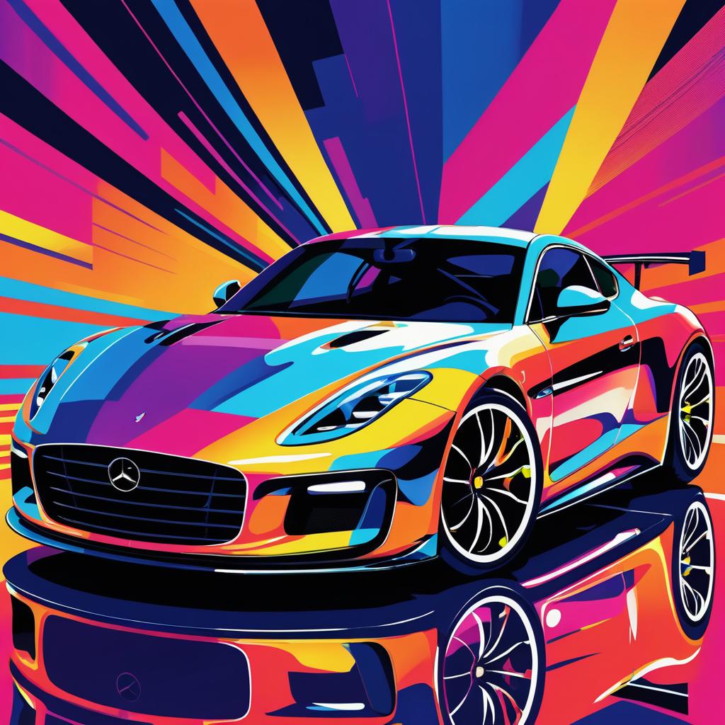 Vibrant Pop Art Sports Car Design