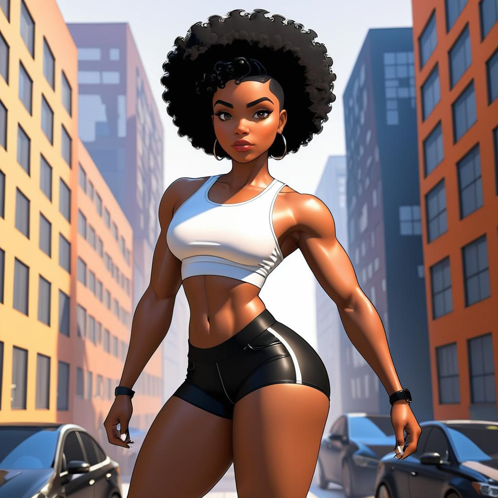 Powerful Black Female Cartoon Character