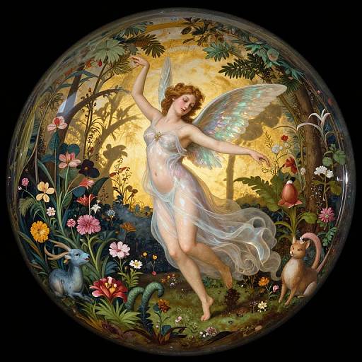 Celestial Nymph in Enchanted Garden