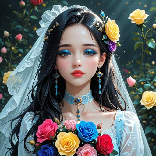 Emotional Portrait of a Flower Girl