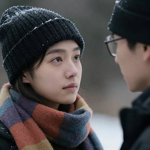 Intimate Winter Moment Between Lovers