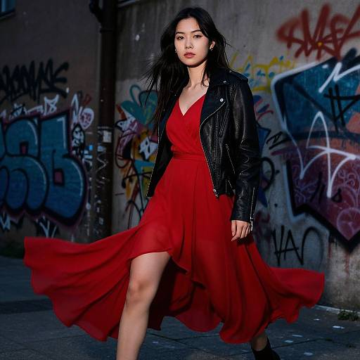 Urban Chic Red Dress Street Style