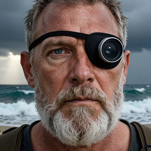 Hyperrealistic Portrait of Sea-Worn Man