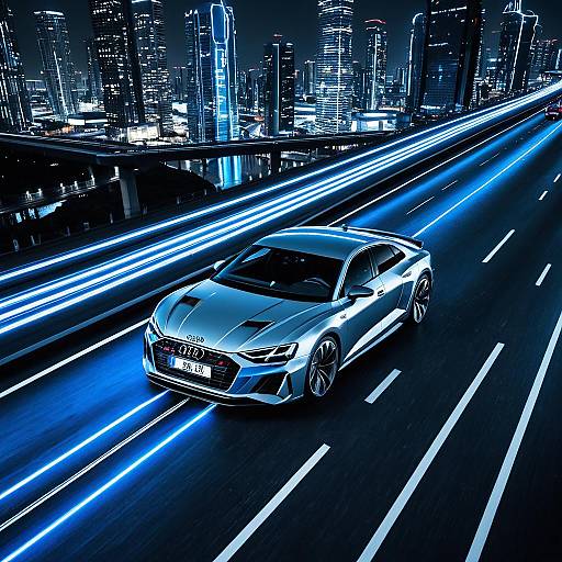 2024 Audi on Futuristic Neon Highway