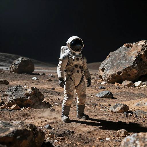 Space Nomad in Barren Asteroid Field