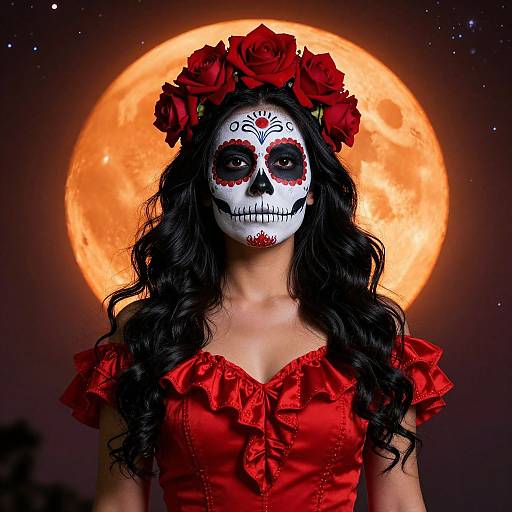 Dia de los Muertos Woman in Red