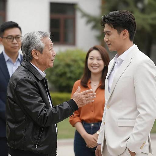 Outdoor Conversation Between Generations