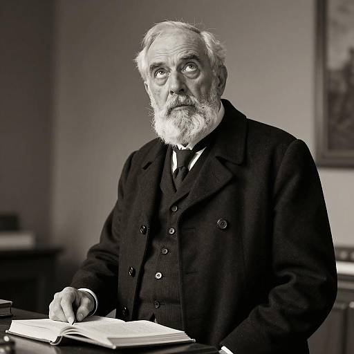 Intense Elderly Man in Sepia Photograph