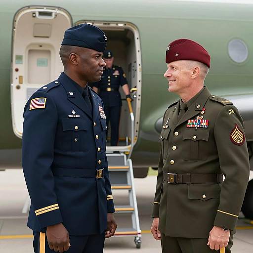 Military Officers Beside Aircraft