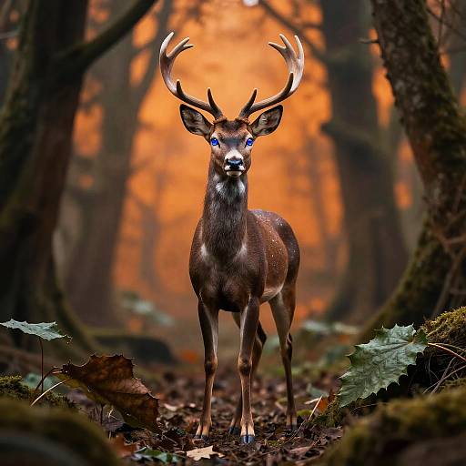 Mystic Stag in Ancient Forest
