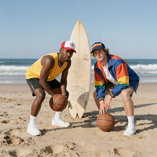 Beach Basketball: Friends at the Shore