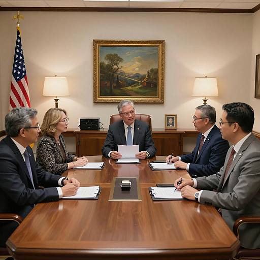 Business Meeting Around Conference Table