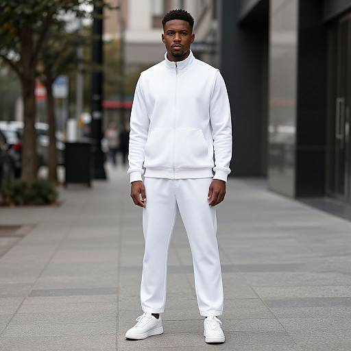 Man in White Tracksuit Urban Style