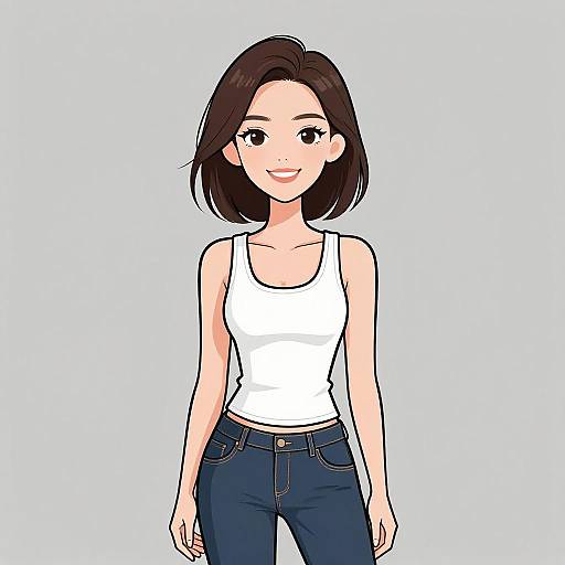 Smiling Woman in Casual Outfit