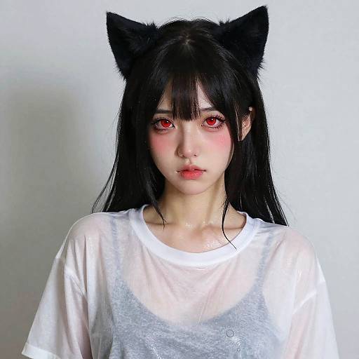 Realistic 3DMM Girl with Cat Ears