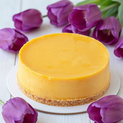 Vibrant Mango Mousse and Tulips