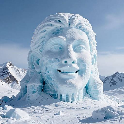 Colossal Ice-Carved Laughing Visage