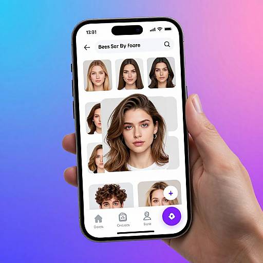 Interactive Hairstyle Finder App UI