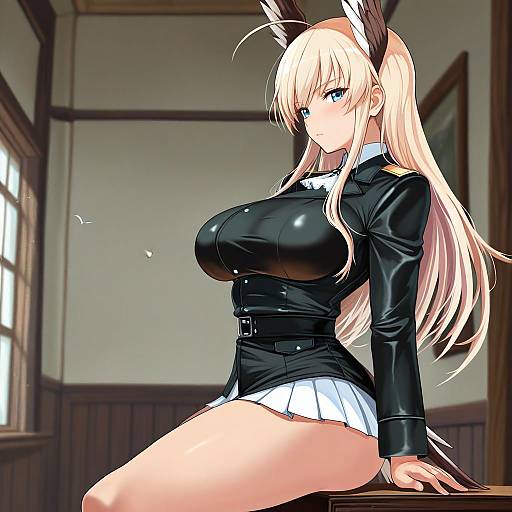 Illustration of Hanna-justina marseille, world witches series in the style of Loooyd