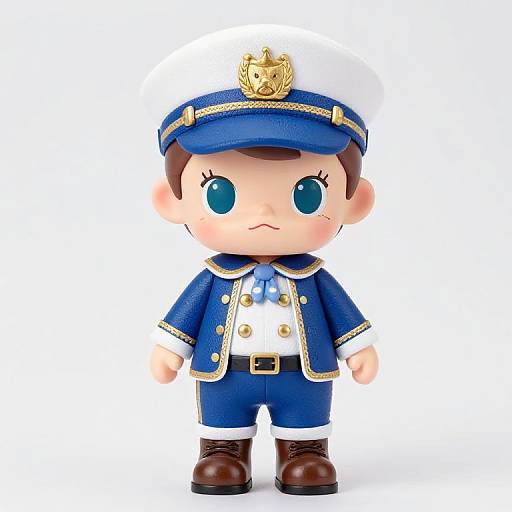 Blue Outfit Doll with Gold Emblem