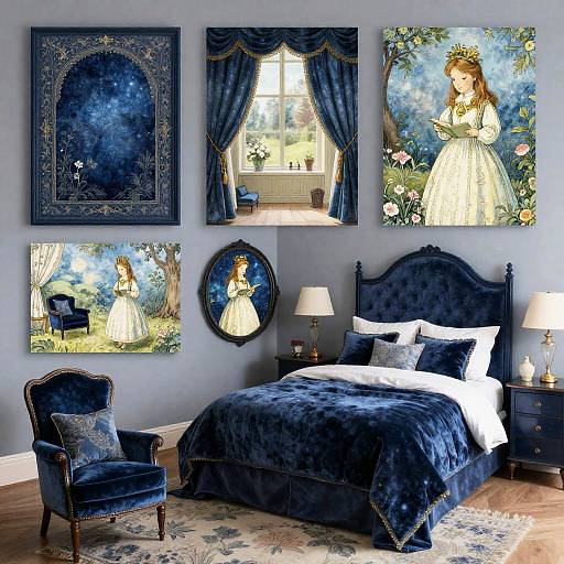 Ethereal Jewel-Toned Cozy Bedroom Collage