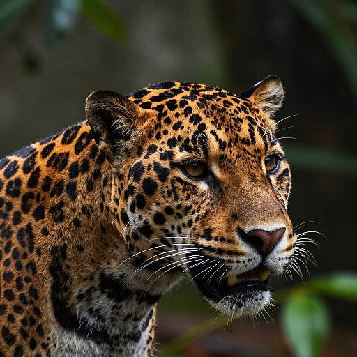 Close-Up Jaguar Ears in Rainforest