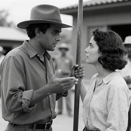 Emotive Black-and-White Couple Portrait