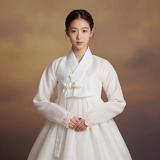 Elegant Korean Hanbok Portrait Photography