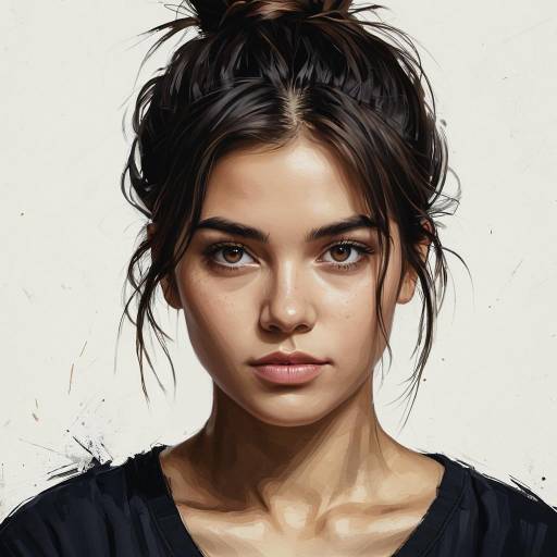Young Woman Portrait with Messy Hair