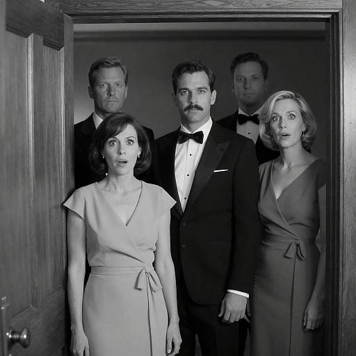 Elegant Formal Group Photograph in B&W