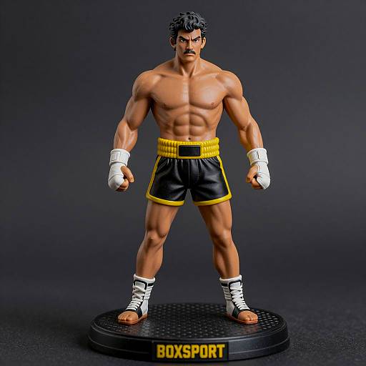 Dynamic Muscular Boxer Statue Display