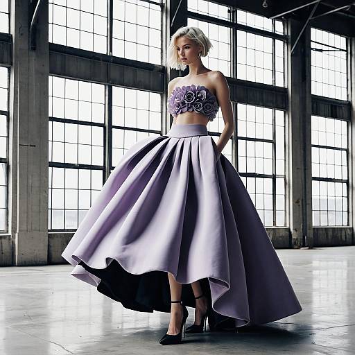 Avant-Garde Lavender Couture Gown